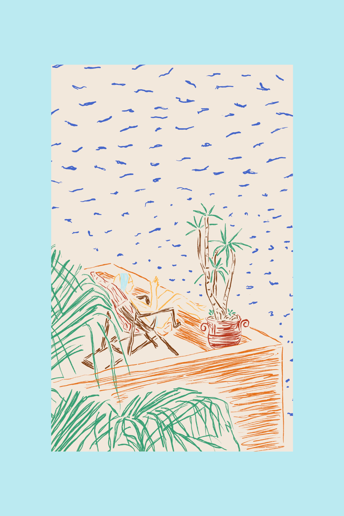 Santorini Mini Print