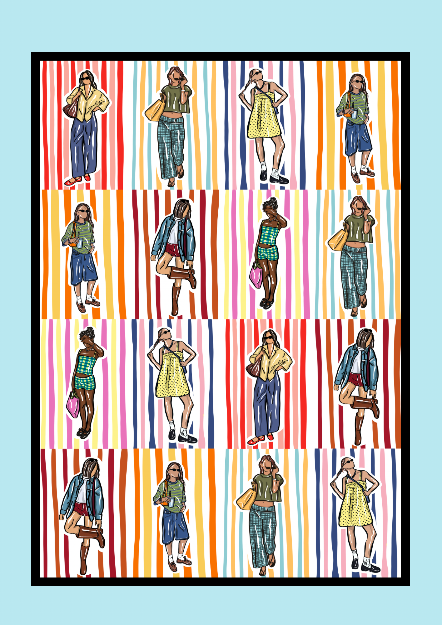 Summer Girlies A3 Print