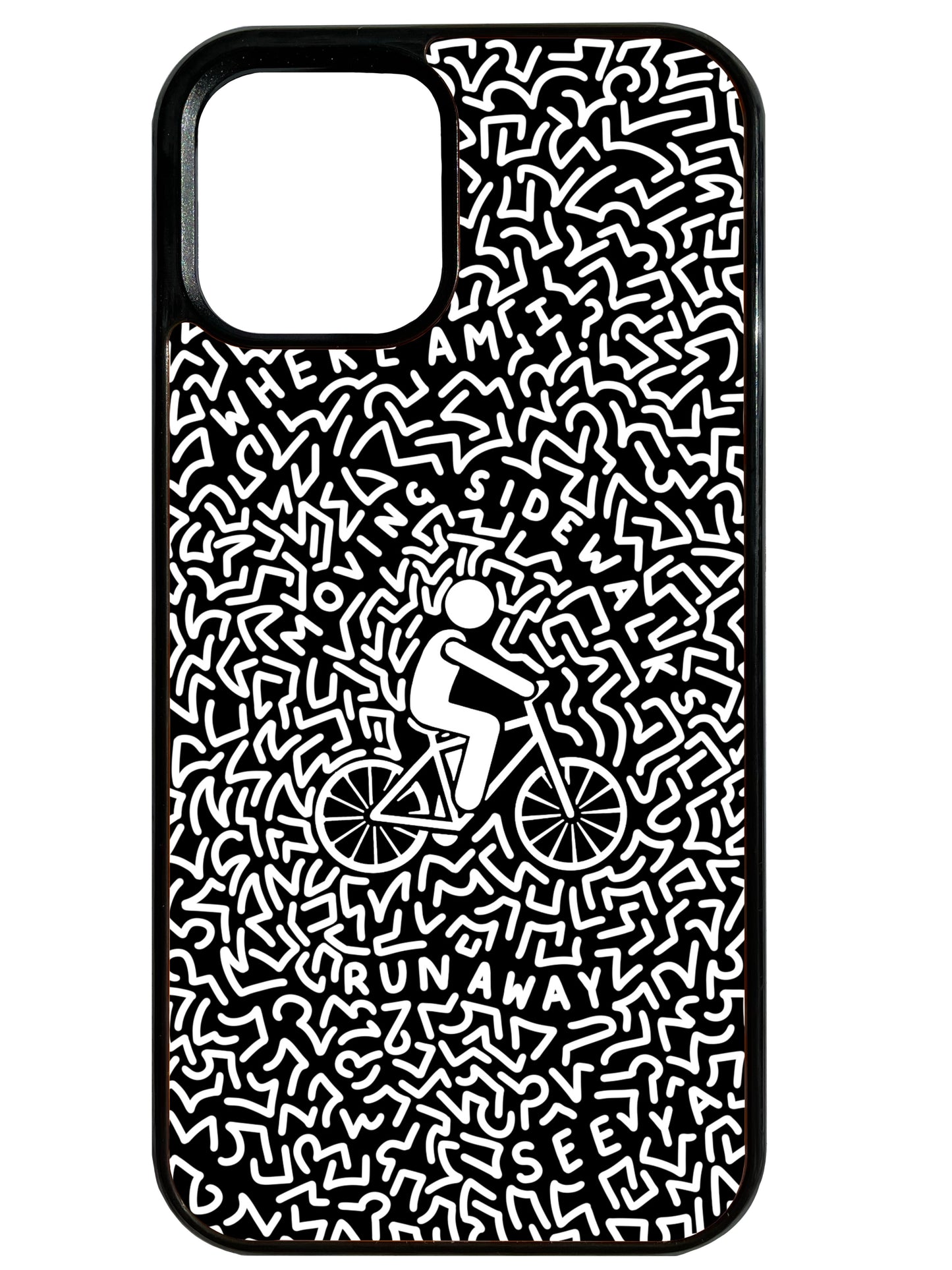 Bicycle Man in Black Phone Case