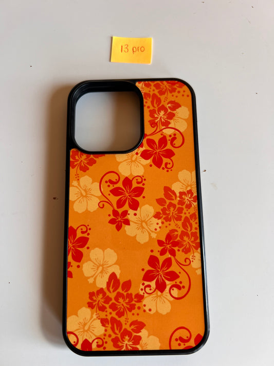 iPhone 13 Pro Hibiscus in Orange & Red