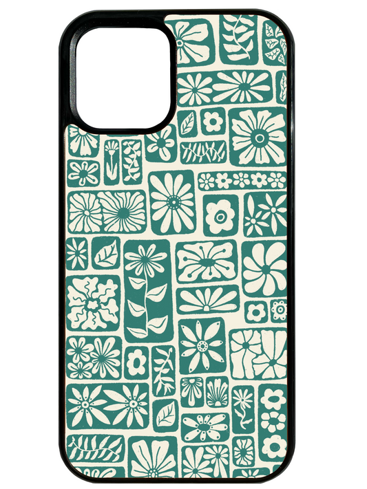 Wildflower in Green and Cream Phone Case