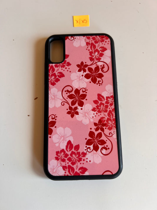 iPhone X/XS Hibiscus in Pink & Red