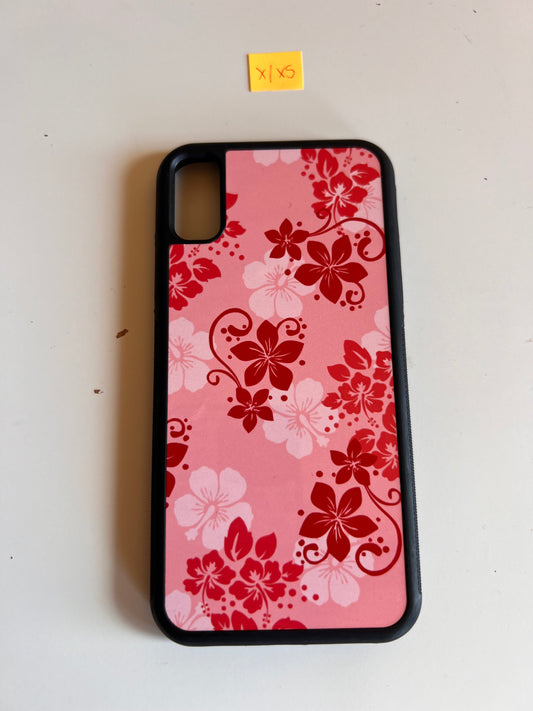 iPhone X/XS Hibiscus in Pink & Red