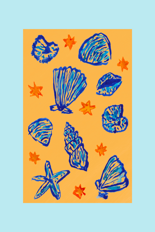 Yellow Seashells Mini Print