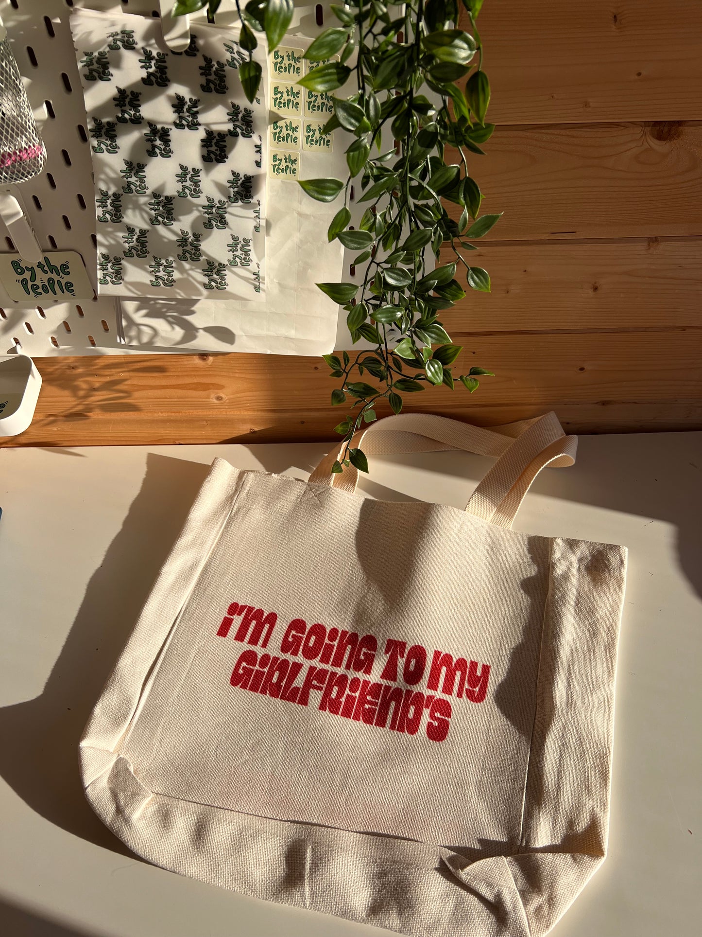 “I’m going to my Girlfriend’s” Large Tote