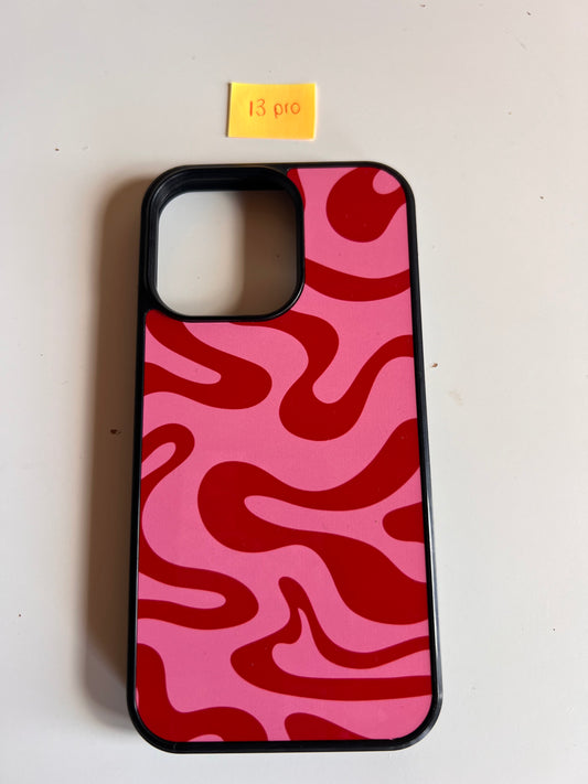 iPhone 13 Pro Liquid Swirl in Pink & Red