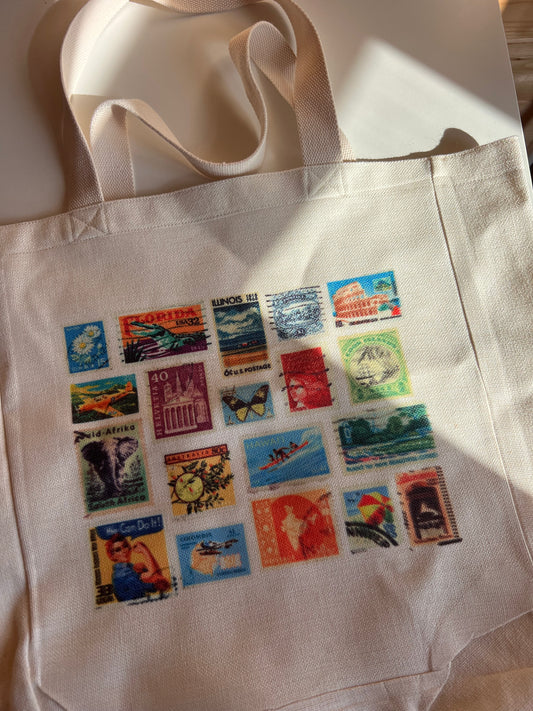 Post Stamps Large Tote