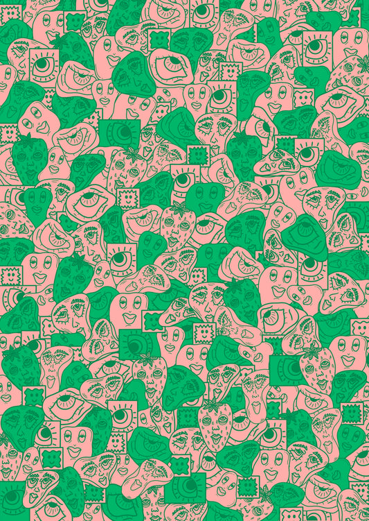 MindMaze in Pink and Green Print