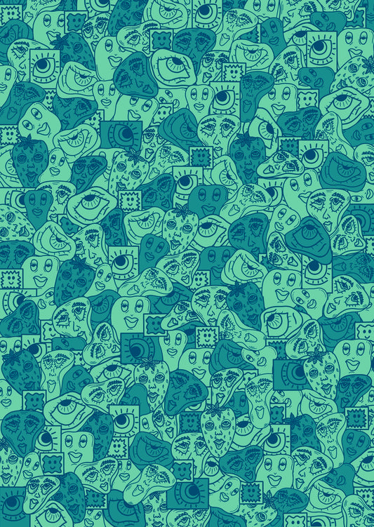 MindMaze in Blue and Green Print